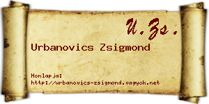Urbanovics Zsigmond névjegykártya