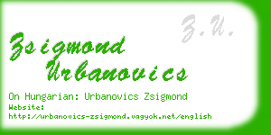 zsigmond urbanovics business card